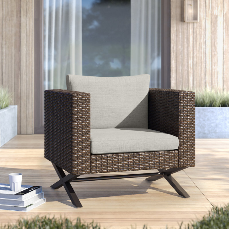Boydston Patio Chair with Cushions Mercury Row
